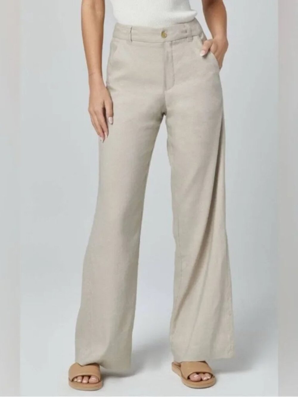 ALPNROCK ANR+ Britt Pants Womens Medium Beige Linen Blend Chino Lightweight